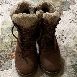 Fergie Brown Ankle Boots with Cozy Lining